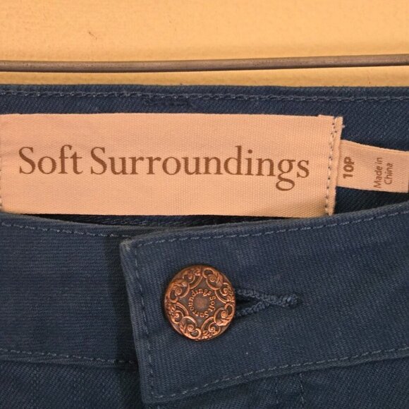 Soft Surroundings Ultimate Girlfriend Straight Leg Jeans Teal Size 10p - Picture 5 of 6